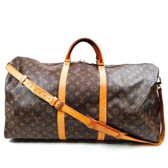 Louis Vuitton Handbags - Louis Vuitton LV Boston Bag Keepall Bandouliere 60 Brown Monogram 649-051925